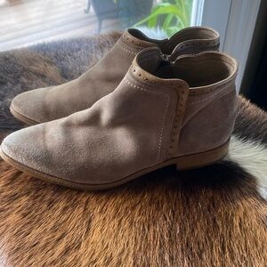 Italian Suede Ankle Boots Minimalist Flat Booties EU 36.5 / US 6–6.5